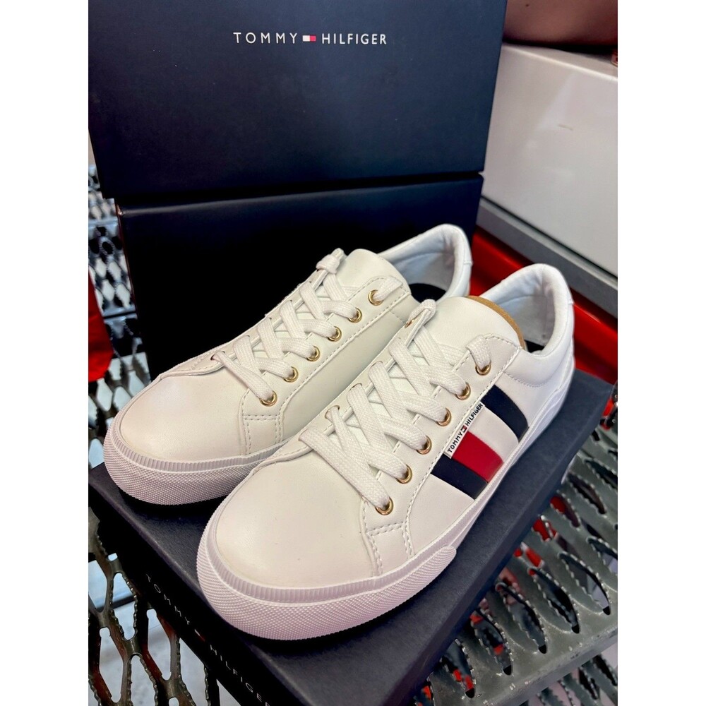 Tommy Hilfiger TWLIGHTZ White Sneakers Logo Striped Comfort Lace Up Men